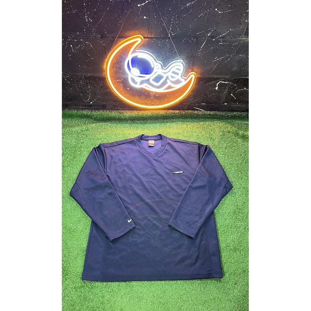 Vintage Nike Sportswear Y2K Blue Mens Long sleeve jersey type shirt size large